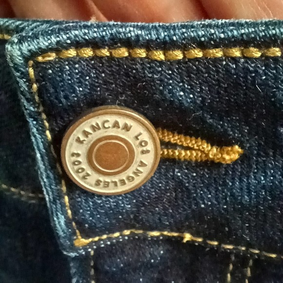 Wide leg jeans Kancan sz 31 style KC7126D dark wash with whiskering high rise - Picture 5 of 15